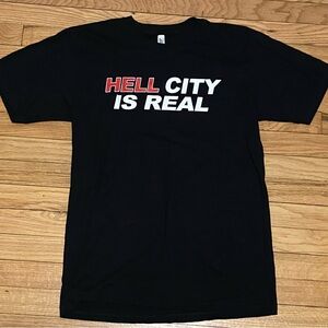 HELL CITY “Hell Is Real” parody t-shirt.